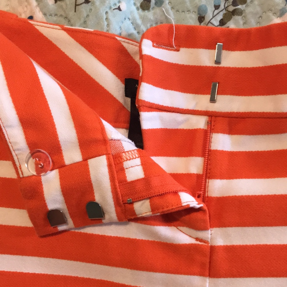 Ann Taylor Orange Striped Shorts - Picture 3 of 7